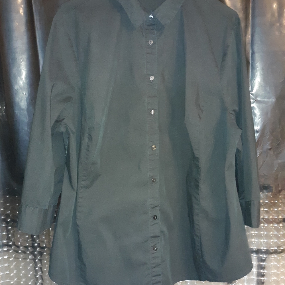 Plus Size long sleeve black blouse